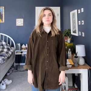 Vintage L.L. Bean brown corduroy button up